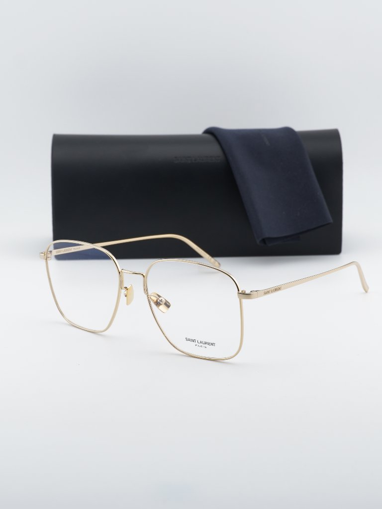 Saint Laurent Sl491 006 Square Eyeglasses Gold 55mm